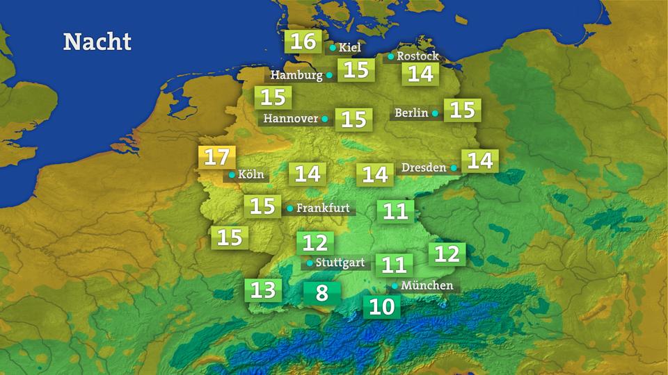 Deutschland Temperatur Nacht